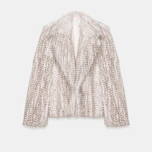 Load image into Gallery viewer, Thicken Warm Women's Faux Fur Coat Lapel Long Sleeve Puffy Jacket Fashion Short Outwear 2025 New Winter Chic Dot Lady Coats
