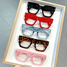 Load image into Gallery viewer, Vintage Glasses Square Full Rim Spectacles Unisex, Anti-Reflective Coating, Fashionable Transparent Lenses, Daily Wear Eyewear

