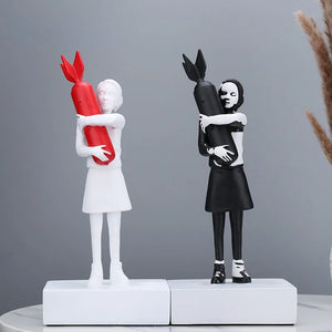 Banksy Bomb Hugger Girl Figure Resin Decoration Sculpture