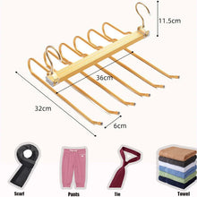 Load image into Gallery viewer, 6 in 1 Magic Pants Hanger,Multi-function Storage Holder for Home Travel,Multi Layer Aluminium Pants Rack with 360 Rotatable Hook
