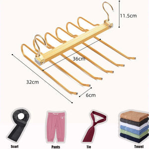 6 in 1 Magic Pants Hanger,Multi-function Storage Holder for Home Travel,Multi Layer Aluminium Pants Rack with 360 Rotatable Hook