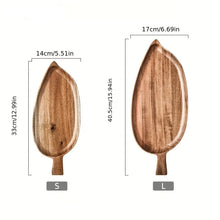 Load image into Gallery viewer, Tray Wooden Leaf Shaped  Sushi Tray Dessert Fruit Meal Tray Food Tray Wooden Waterproof
