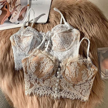 Load image into Gallery viewer, Lace Women Bra Breast Cover Summer Thin Full Cup Underwear Adjustable Push Up Bra Underwire Sexy Bra Lingerie
