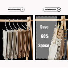 Load image into Gallery viewer, 6 in 1 Magic Pants Hanger,Multi-function Storage Holder for Home Travel,Multi Layer Aluminium Pants Rack with 360 Rotatable Hook
