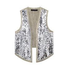 Load image into Gallery viewer, Silver Skirt Sets For Women 2 Pieces 2024 Summer Sequined Tank Vest Top Mini Skirts Ladies Fashion Sexy Elegant Outfit
