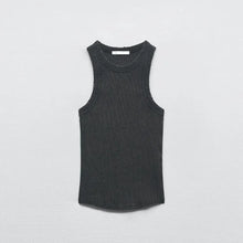 Load image into Gallery viewer, BMURHMZA Fashion New Water Wash Rib Simple Retro Workwear Women&#39;s Tank Top
