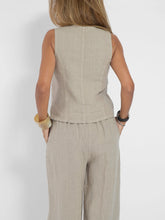 Load image into Gallery viewer, 2024 New Sleeveless V-neck Two-piece Suit Elegant Solid Single High Waist Wide Leg Pants Vest Sets Office Casual Chic Clothing
