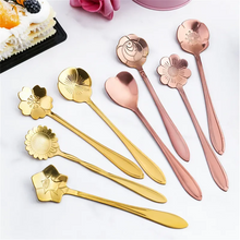 Load image into Gallery viewer, 8Pcs Flower Spoon Set Small Teaspoon Coffee Spoon
