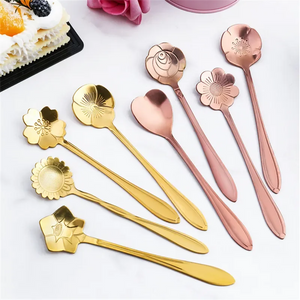 8Pcs Flower Spoon Set Small Teaspoon Coffee Spoon