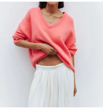 Load image into Gallery viewer, V Neck Oversized Sweaters
