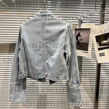 Load image into Gallery viewer, 2026 Autumn New Fashion Metal Buckle Design Shoulder Strap Denim Short Jacket For Women High Street Coat Female 11A06995
