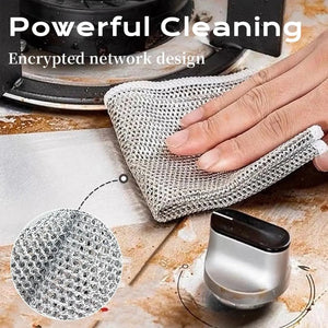 10 Counts Multipurpose Wire Dishwashing Rags,Double-Layer Cloth, Non-scratch Wire Dishcloth for Kitchen,Gift