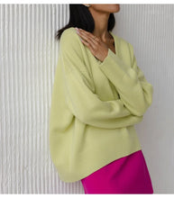 Load image into Gallery viewer, V Neck Oversized Sweaters
