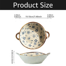 Load image into Gallery viewer, 7.5inch Japanese Household Noodle Bowl Ceramic Soup Bowl With Handle Salad Pasta Bowl Kitchen Tableware Microwave Oven Bakware
