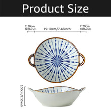 Load image into Gallery viewer, 7.5inch Japanese Household Noodle Bowl Ceramic Soup Bowl With Handle Salad Pasta Bowl Kitchen Tableware Microwave Oven Bakware
