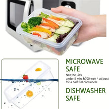 Load image into Gallery viewer, 24pcs Kitchen Storage Container Set - Dishwasher Safe, Reusable Plastic Bins with Flip Lids for Fruits, Vegetables &amp; Meats - Inc
