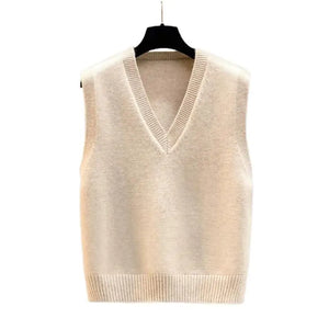 New Knitted Tank Top Coat Spring and Autumn Kam Shoulder