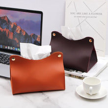 Load image into Gallery viewer, Simple Tissue Box Holder PU Leather Napkin Box Home Living Room Coffee Table Desktop Organizer Kitchen Storage Paper Box
