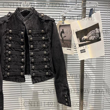 Load image into Gallery viewer, 2026 Autumn New Fashion Metal Buckle Design Shoulder Strap Denim Short Jacket For Women High Street Coat Female 11A06995
