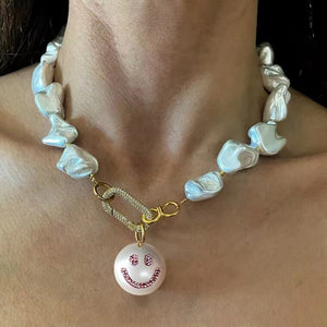 Floating Pearl Lariat Necklace