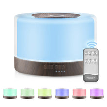 Load image into Gallery viewer, Ultrasonic Essential Oil Diffuser 550ml with 7 colors LED night lights Cool Mist for Aromatherapy Humidifying for home bedroom
