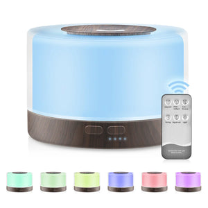 Ultrasonic Essential Oil Diffuser 550ml with 7 colors LED night lights Cool Mist for Aromatherapy Humidifying for home bedroom