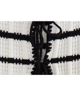 Load image into Gallery viewer, Summer 2 Piece Suit Black And White Striped V-Neck
