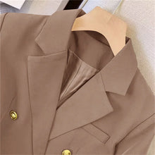 Load image into Gallery viewer, 2025 New Korea Women&#39;s Blazer Long Sleeve Double Breasted Slim Coat Long Sleeve Suit Jacket Office Lady Casual Outwear
