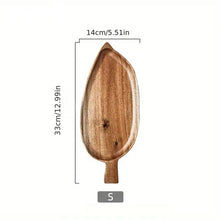 Load image into Gallery viewer, Tray Wooden Leaf Shaped  Sushi Tray Dessert Fruit Meal Tray Food Tray Wooden Waterproof
