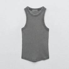 Load image into Gallery viewer, BMURHMZA Fashion New Water Wash Rib Simple Retro Workwear Women&#39;s Tank Top
