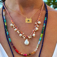 Load image into Gallery viewer, New Bohemian Style Irregular Design Natural Turquoise Bead Necklace for Women Gold Stainless Steel Chain Sand Vintage Jewelry
