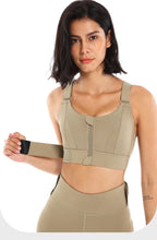 Load image into Gallery viewer, Women Sport Bra Tights Crop Top Yoga Vest Front Zipper Plus Size Adjustable Strap Shockproof Sportswear Gym Fitness Athletic Bra
