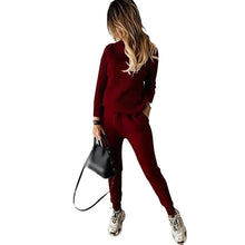 Load image into Gallery viewer, Two Piece Sets Womens Outifits Autumn/Winter New High Collar Solid Color Fashion Casual Top Pants Sweater Set for Women
