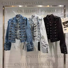 Load image into Gallery viewer, 2026 Autumn New Fashion Metal Buckle Design Shoulder Strap Denim Short Jacket For Women High Street Coat Female 11A06995
