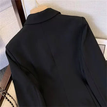Load image into Gallery viewer, 2025 New Korea Women&#39;s Blazer Long Sleeve Double Breasted Slim Coat Long Sleeve Suit Jacket Office Lady Casual Outwear
