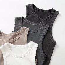 Load image into Gallery viewer, BMURHMZA Fashion New Water Wash Rib Simple Retro Workwear Women&#39;s Tank Top
