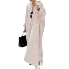 Load image into Gallery viewer, Autumn New Striped Women&#39;s Long Dress V-neck  Sleeves Loose Dress Home Wear Loose
