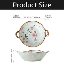 Load image into Gallery viewer, 7.5inch Japanese Household Noodle Bowl Ceramic Soup Bowl With Handle Salad Pasta Bowl Kitchen Tableware Microwave Oven Bakware
