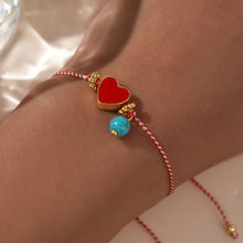 Load image into Gallery viewer, Turquoise  Red Heart  Bracelet
