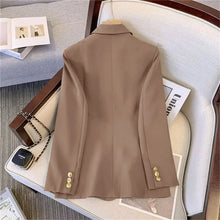Load image into Gallery viewer, 2025 New Korea Women&#39;s Blazer Long Sleeve Double Breasted Slim Coat Long Sleeve Suit Jacket Office Lady Casual Outwear
