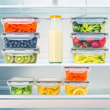 Load image into Gallery viewer, 24pcs Kitchen Storage Container Set - Dishwasher Safe, Reusable Plastic Bins with Flip Lids for Fruits, Vegetables &amp; Meats - Inc
