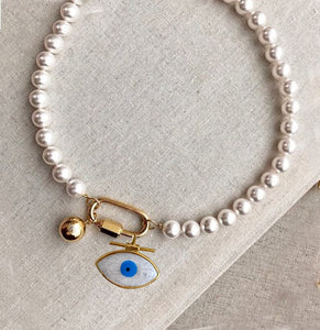Floating Pearl Lariat Necklace