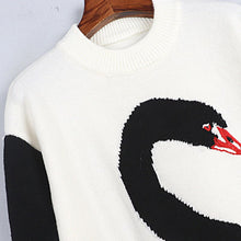 Load image into Gallery viewer, Woman swan Vintage Fashion  Embroidered Knit  Sweater
