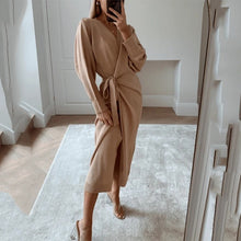 Load image into Gallery viewer, Winter Casual Women V-Neck Knitted Dress
