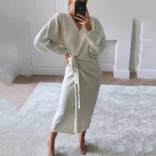 Load image into Gallery viewer, Winter Casual Women V-Neck Knitted Dress
