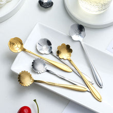 Load image into Gallery viewer, 8Pcs Flower Spoon Set Small Teaspoon  Coffee Spoon
