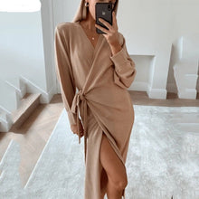 Load image into Gallery viewer, Winter Casual Women V-Neck Knitted Dress
