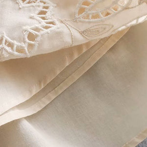 Ruffle Cotton Embroidery Mini Dress