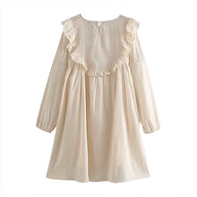 Load image into Gallery viewer, Ruffle Cotton Embroidery Mini Dress
