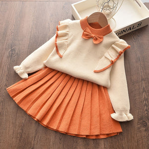 fashion girl Knit Bow Dresses